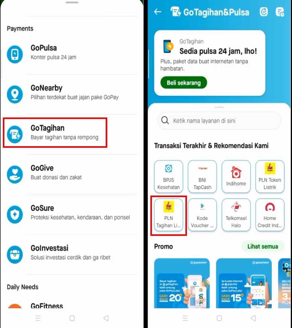 Cara Bayar Tagihan PLN Lewat Aplikasi Gojek Menggunakan GoPayLater