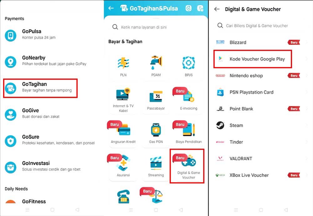 Cara Mengisi Saldo Google Play Lewat Aplikasi Gojek Cara Mengisi Saldo Google Play Lewat Aplikasi Gojek