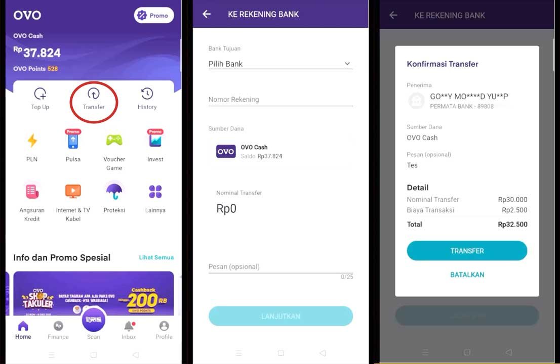 Cara Terbaru Transfer Saldo OVO Ke Gopay Dengan Biaya Rp 2500 Cara Terbaru Transfer Saldo OVO Ke Gopay Dengan Biaya Rp 2500