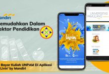 Cara Bayar Kuliah UNPAM Di Aplikasi New Livin' by Mandiri Warna Kuning