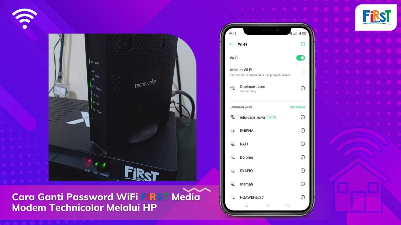 Cara Ganti Password WiFi First Media Modem Technicolor Melalui HP Cara Ganti Password WiFi First Media Modem Technicolor Melalui HP