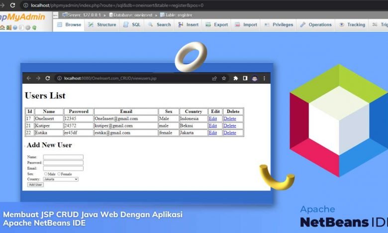 Membuat JSP CRUD Java Web Dengan Aplikasi Apache NetBeans IDE